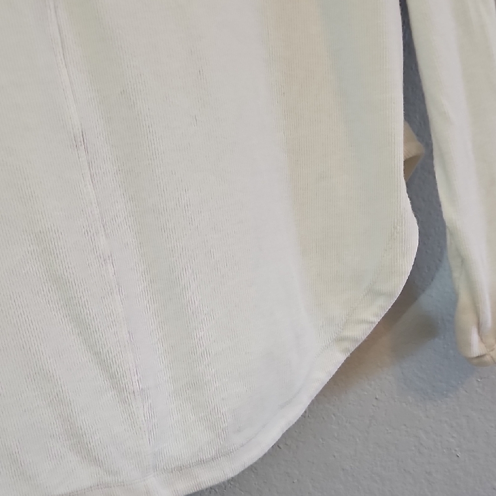 Athleta Soft White Sweater Back V-neck Womens Large - Picture 8 of 9